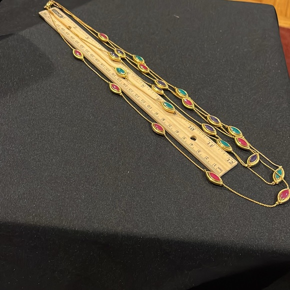 Triple strand enamel graduated necklace - Picture 9 of 9